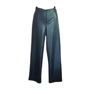 Zara Chic Black faux Leather Trousers size XS